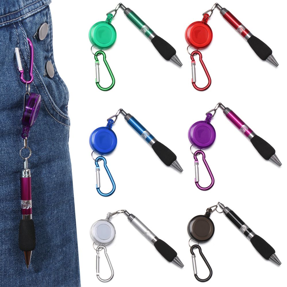 Stationery And Office Supply Chain - 用品文房具リングストラップキーホルダー格納式イージープルバックルペンボールペンライティングツールニュートラルペン