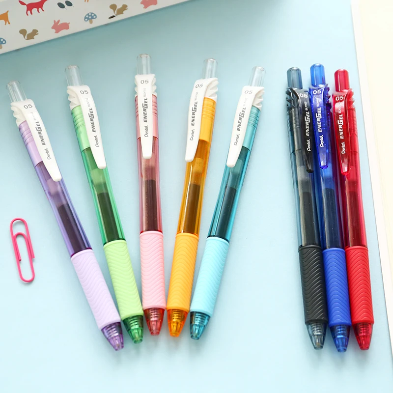 Pentel Pen Sign Pen - 5 個 WUMEI 日本輸入ぺんてる BLN105 ゲルペン透明ペンカラー署名ペン