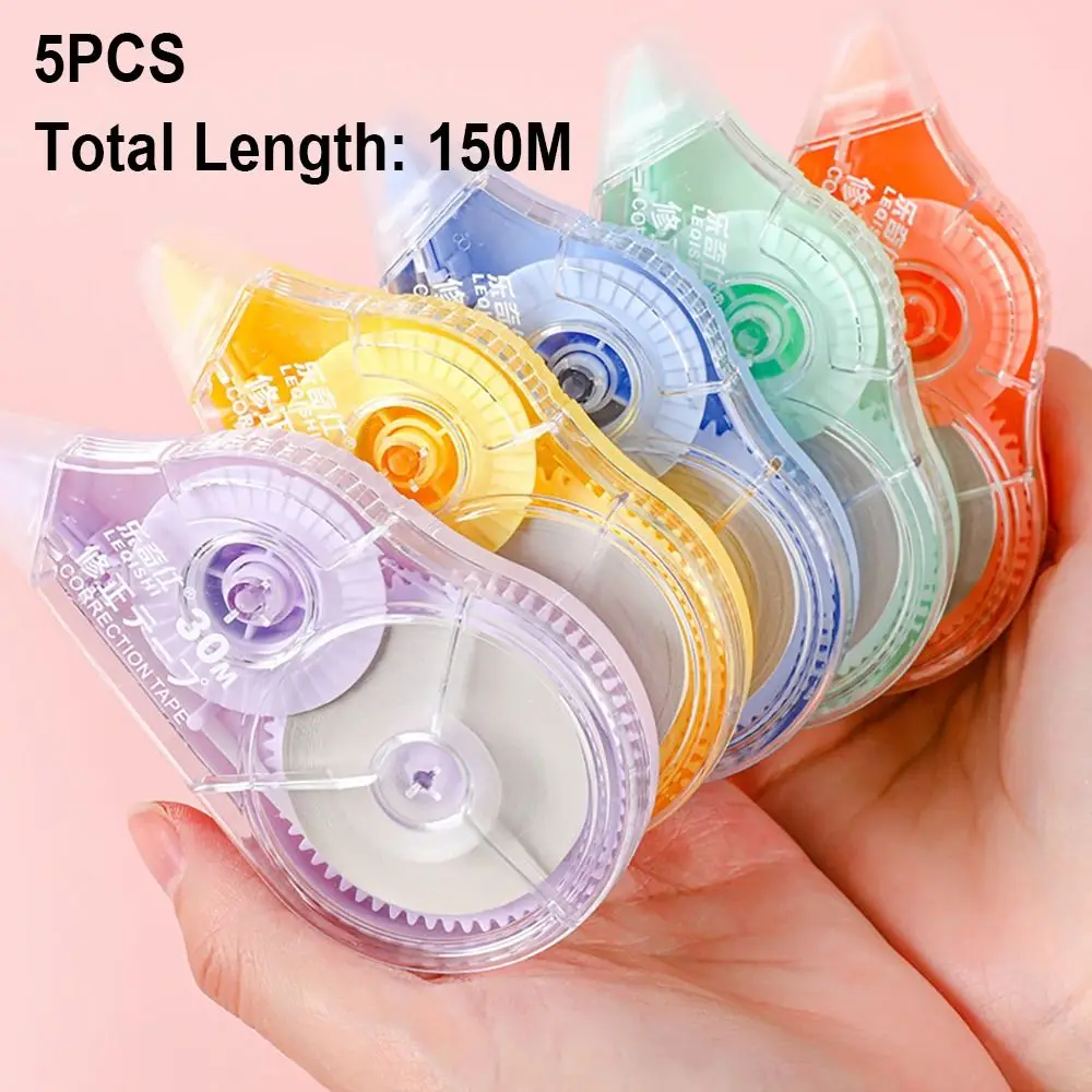 Correction Tape Roller - 学校用修正テープローラー、事務用品、白い文房具ステッカー、エラー消しゴムブック、幅5mm、150m、1セットあたり5個