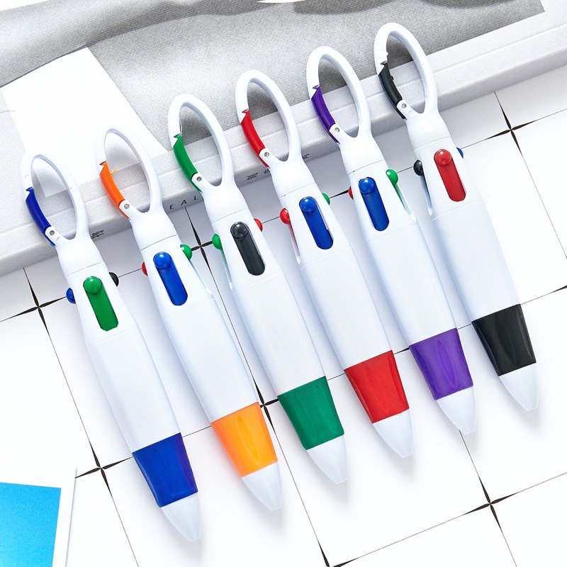 Stationery And Office Supply Chain - 1 個ゲルペン 4 色インクポータブルプレスボールペンキーチェーン付き学校オフィス文具用品子供のギフト用