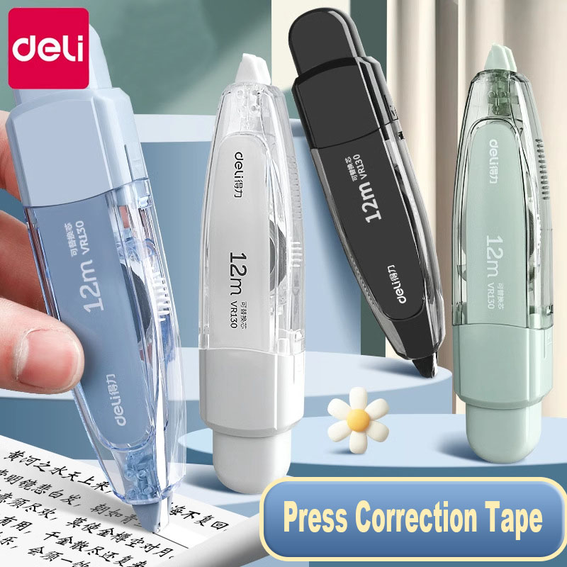 Correction Tape Roller - 大容量詰め替えプレス修正テープセット、文房具学校事務用品、ペンスタイル修正テープ、5mm * 12m