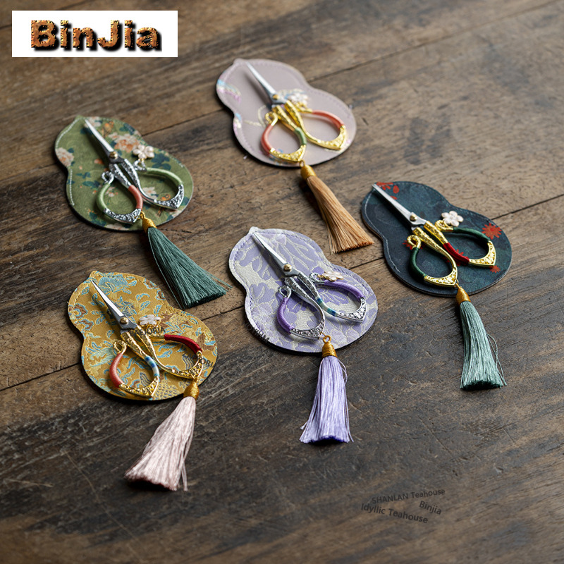 Scissors Stainless Craft - ステンレス鋼タッセル付きティーバッグはさみ刺繍切断縫製仕立て屋はさみ裁縫工芸家庭用ティーセットクラフト