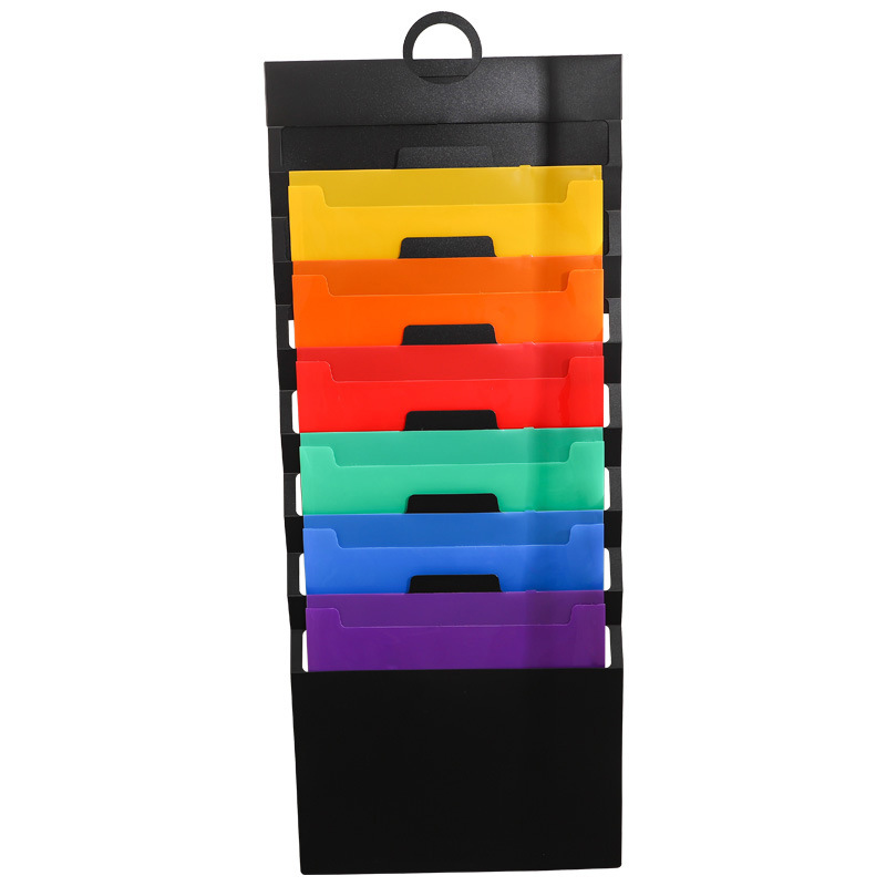 File Folder Hanging - ポータブルペーパーウォールハンギングオーガナイザー、a4ファイルフォルダー、ドキュメントホルダー、レインボーアコーディオンバッグ、6つの大きなポケット