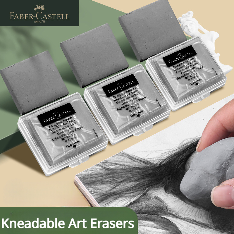 Rubber Eraser Kneaded - ファーバーカステル ドローイングアート練り消しゴム 修正用 1個 木炭鉛筆とパステルアーティスト作品を明るくする 灰色の箱入り