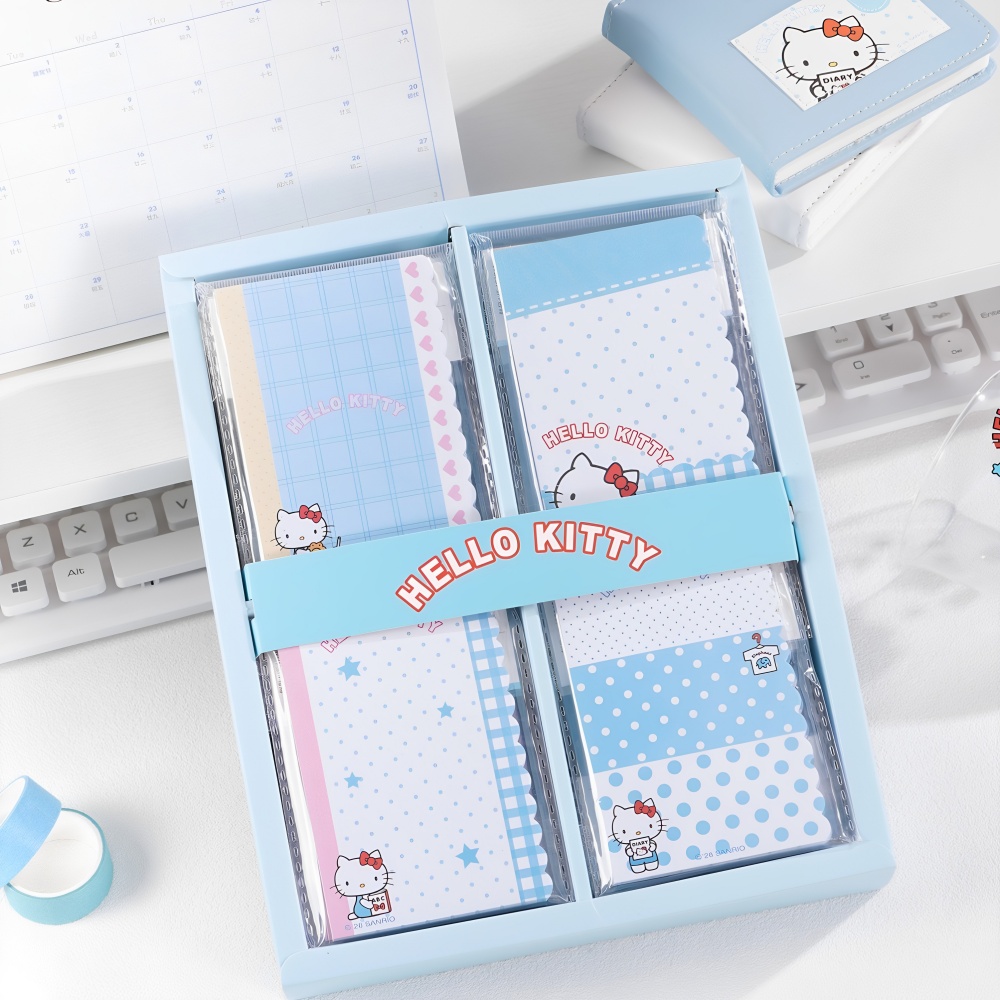 Stationery Office Items List - 本物のサンリオ ハローキティ メモパッド M5 キュートブルー ノートペーパーセット