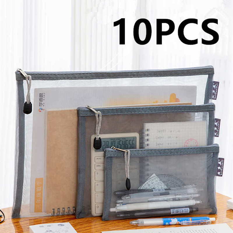 File Folder Hanging - 1/10 個メッシュジッパーファイルバッグ防水防湿ジッパーフォルダーおもちゃ収納袋収納ツール化粧品整理バッグ