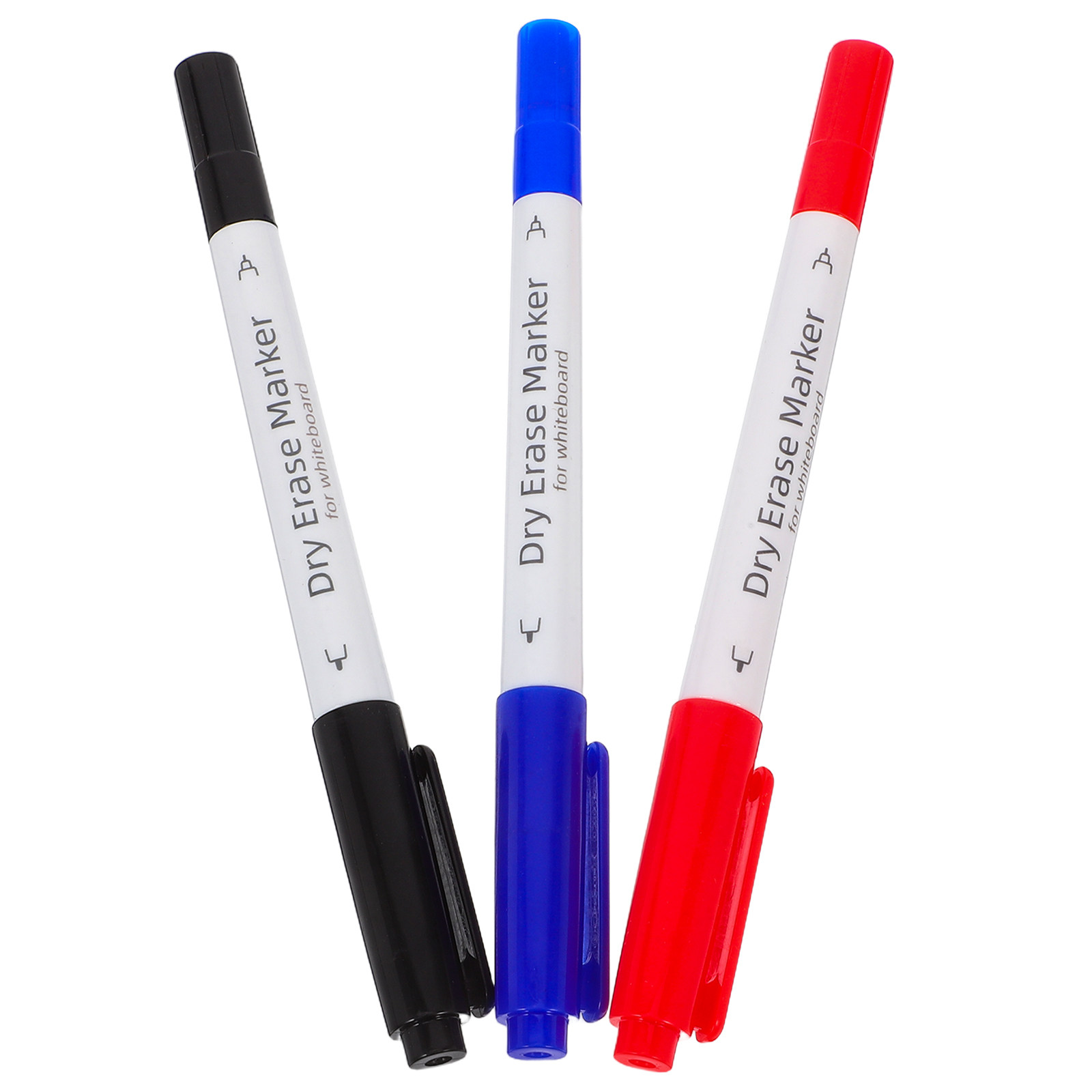Whiteboard Marker Set - ホワイトボード用ドライイレースマーカー3本セット、両端使える消せるペン、家庭、教室、オフィス用ホワイトボードマーカーセット