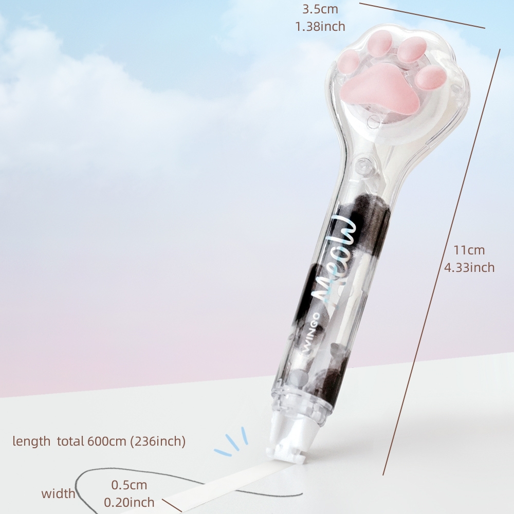 猫の足の修正テープ、ポータブルサイズ、6m x 5mm、オフ - Correction Tape Roller のレビューと価格