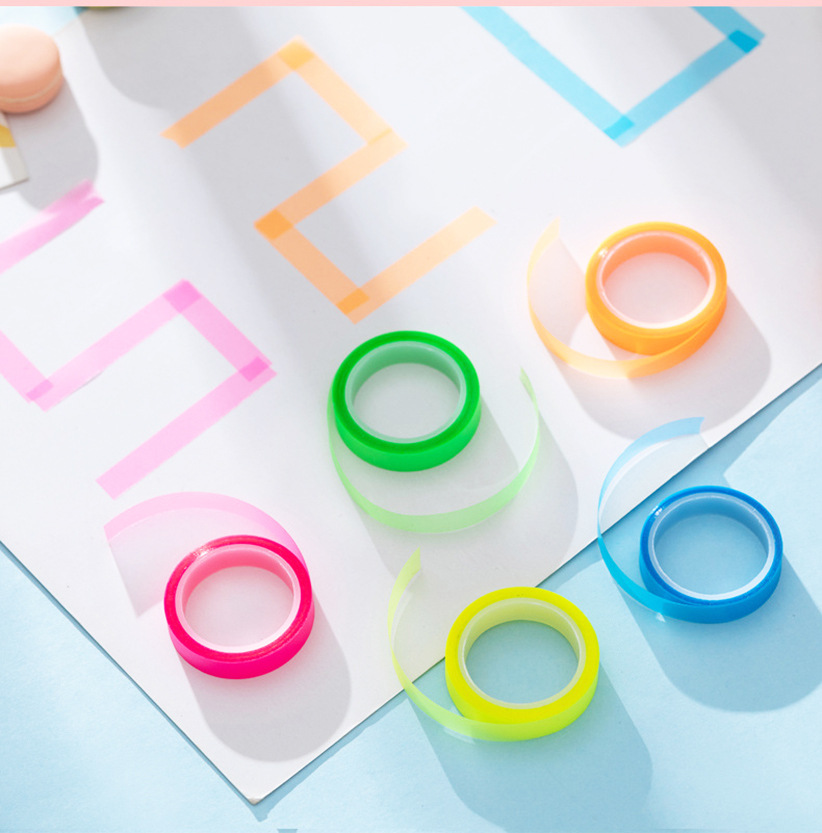 5 ロール多色書き込み可能な付箋、取り外し可能な蛍光マーキン - Correction Tape Roller のレビューと価格