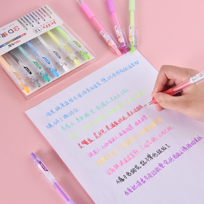 3Dプラスチックジェルペン,芸術的で素敵なマルチカラーの素材 - Gel Ink Pen Set のレビューと価格