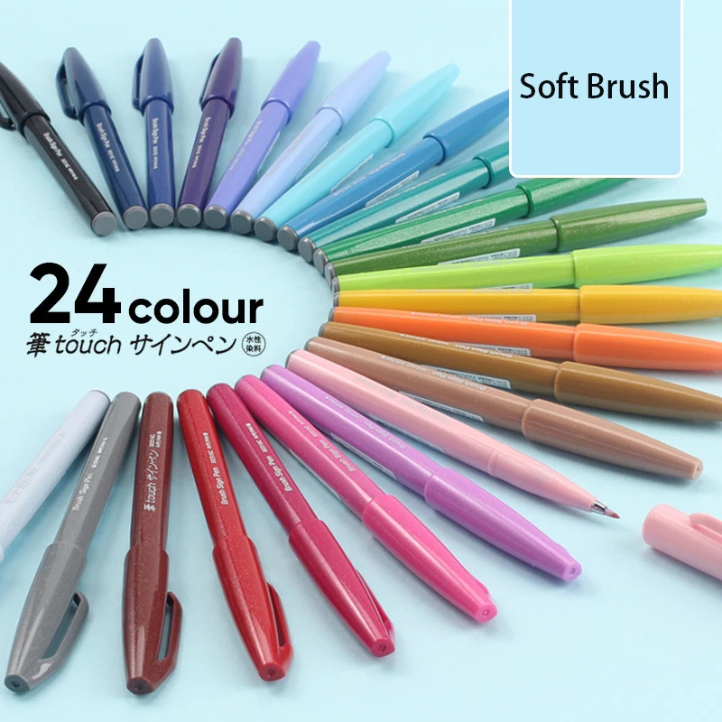 ペン先-タッチサインペン,フレキシブルチップ,36色,パステ - Pentel Pen Sign Pen のレビューと価格