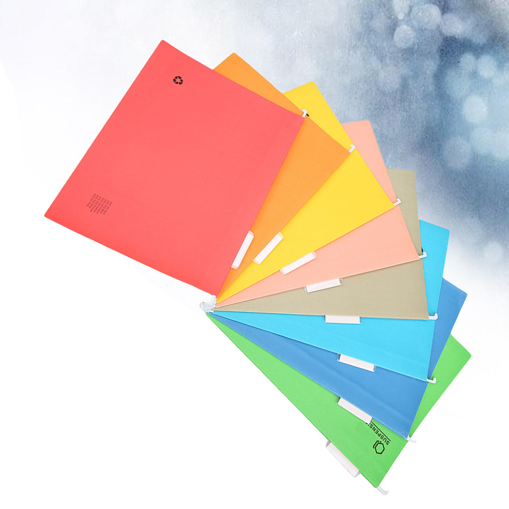8枚入り 明るい色の吊り下げ式ファイルフォルダー A4対応  - File Folder Hanging のレビューと価格