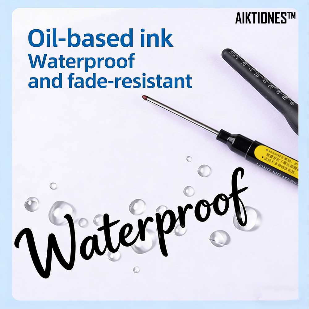 ディープホールロングニブヘッドマーカー 6本入り 防水油性ペ - Whiteboard Marker Set のレビューと価格