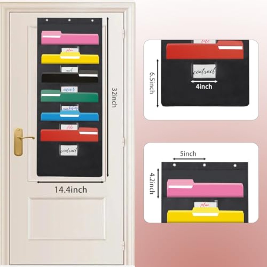 黒色の壁掛けファイルオーガナイザー（6ポケット付き）、2パッ - File Folder Hanging のレビューと価格