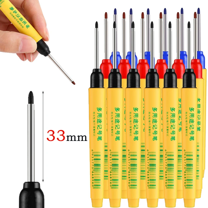 6 ピース/セット 33 ミリメートル赤/青/黒ロングヘッド - Whiteboard Marker Set のレビューと価格