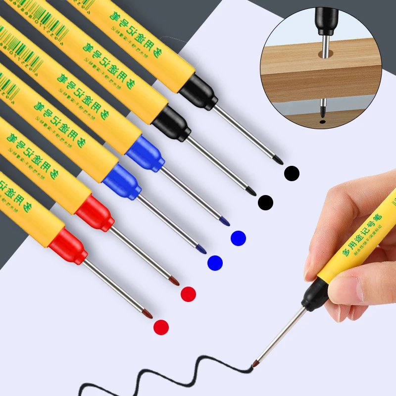 6 ピース/セット 33 ミリメートル赤/青/黒ロングヘッド - Whiteboard Marker Set のレビューと価格
