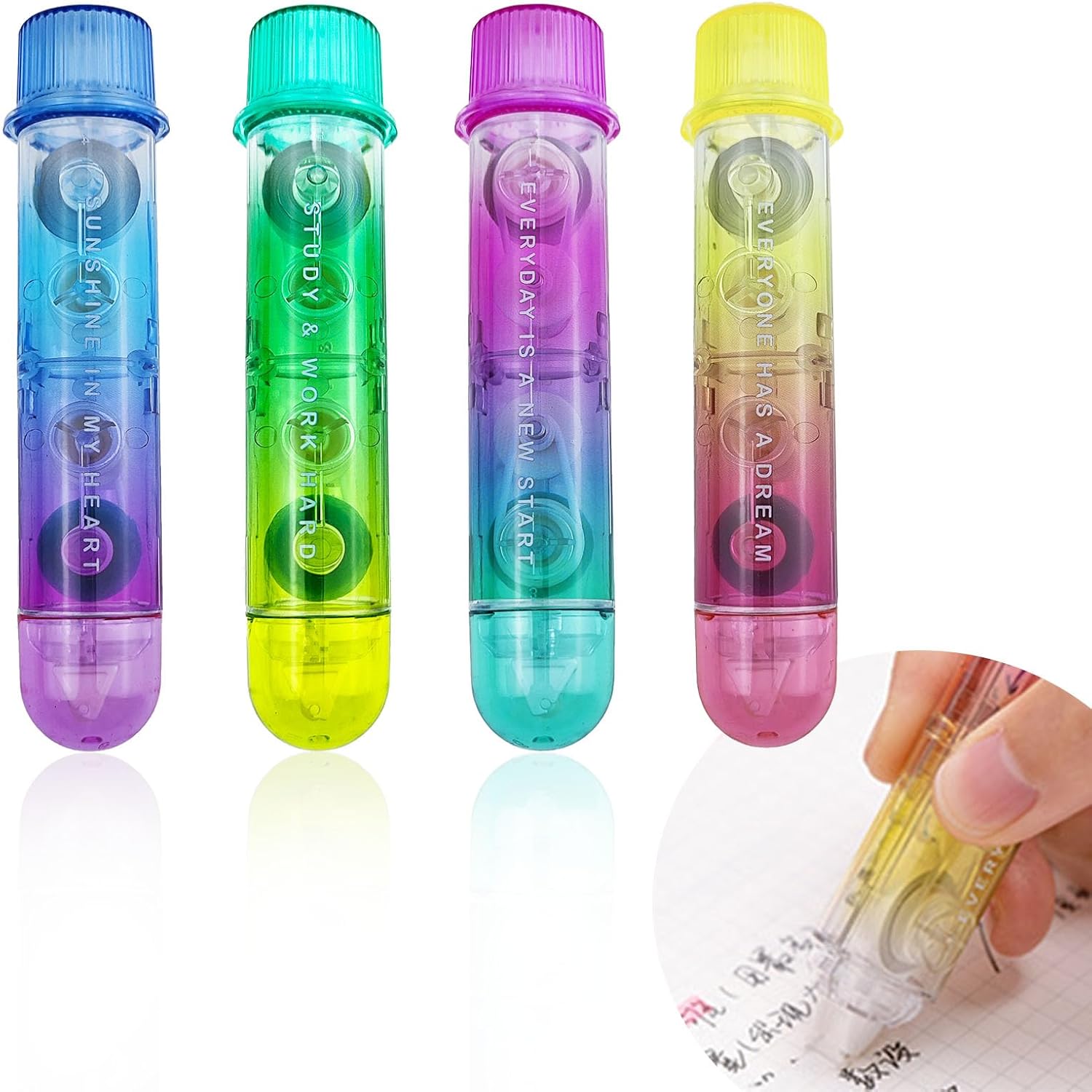 4 パック 2 In1 ホワイトアウト修正テープと粘着ドット - Correction Tape Roller のレビューと価格