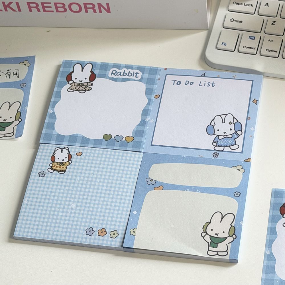 かわいいブルーグリッドのミッフィーうさぎ柄自己粘着式付箋　漫 - Stationery Office Items List のレビューと価格