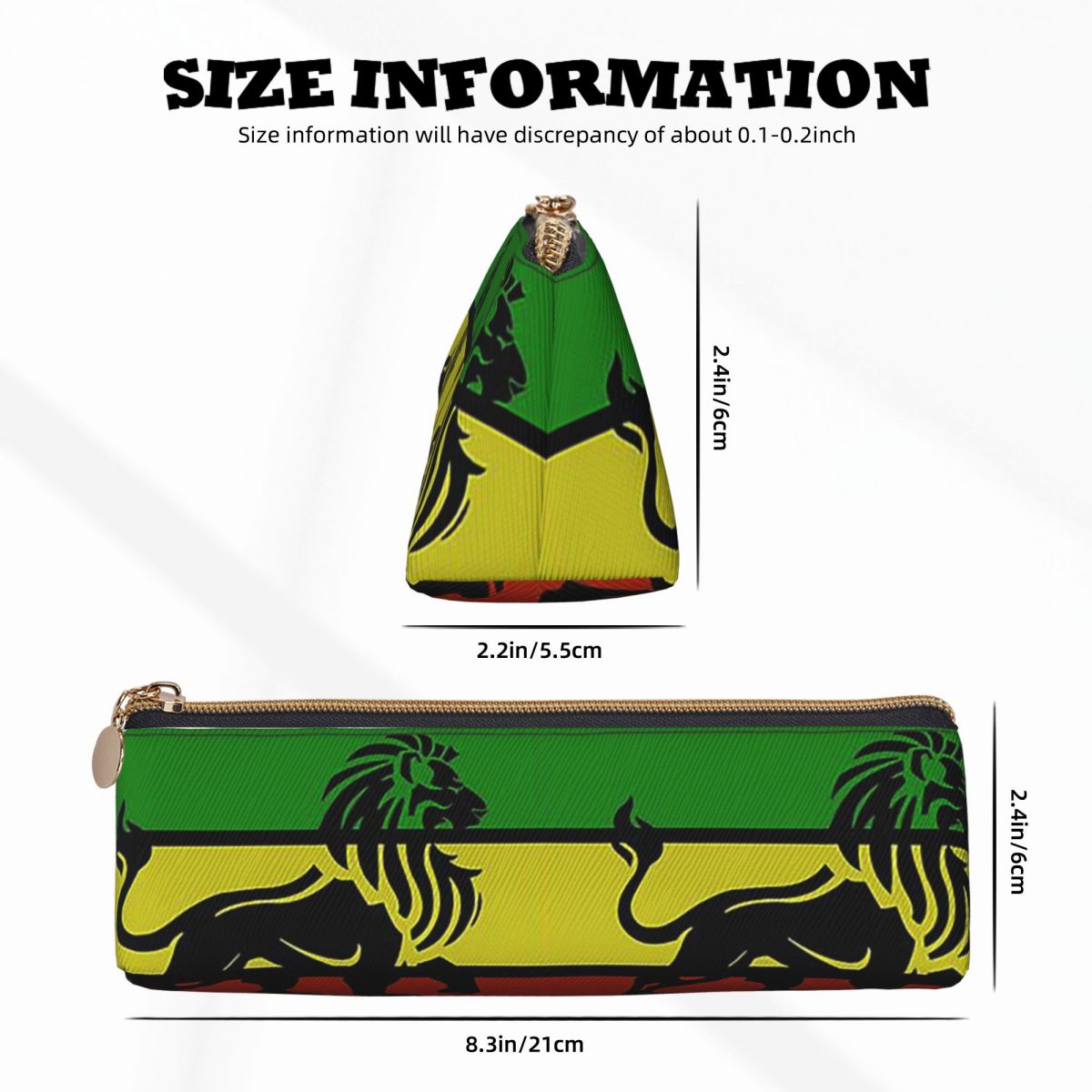 黒いラスタライオンとラスタ旗のジャマイカ・レゲエ柄ペンケース - Lion Stationery & Office Supply(Kunshan)Co.Ltd のレビューと価格