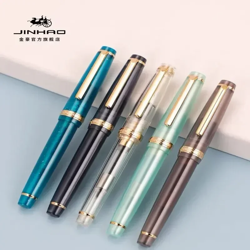 Jinhao-ef fペン先付き万年筆、透明インクペン、高級 - Stationery Supply Business のレビューと価格