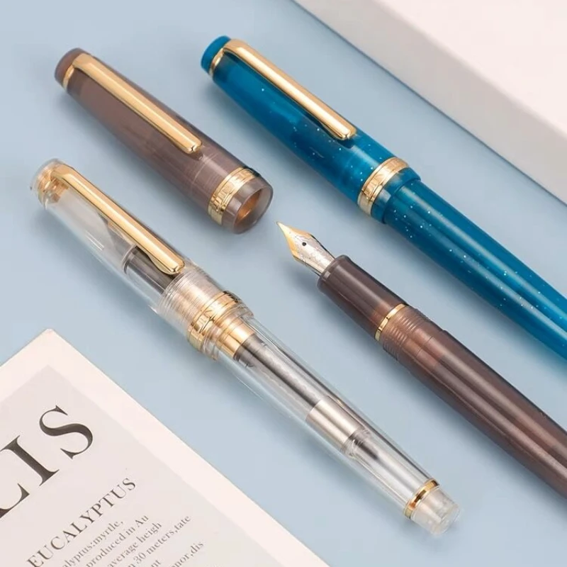 Jinhao-ef fペン先付き万年筆、透明インクペン、高級 - Stationery Supply Business のレビューと価格