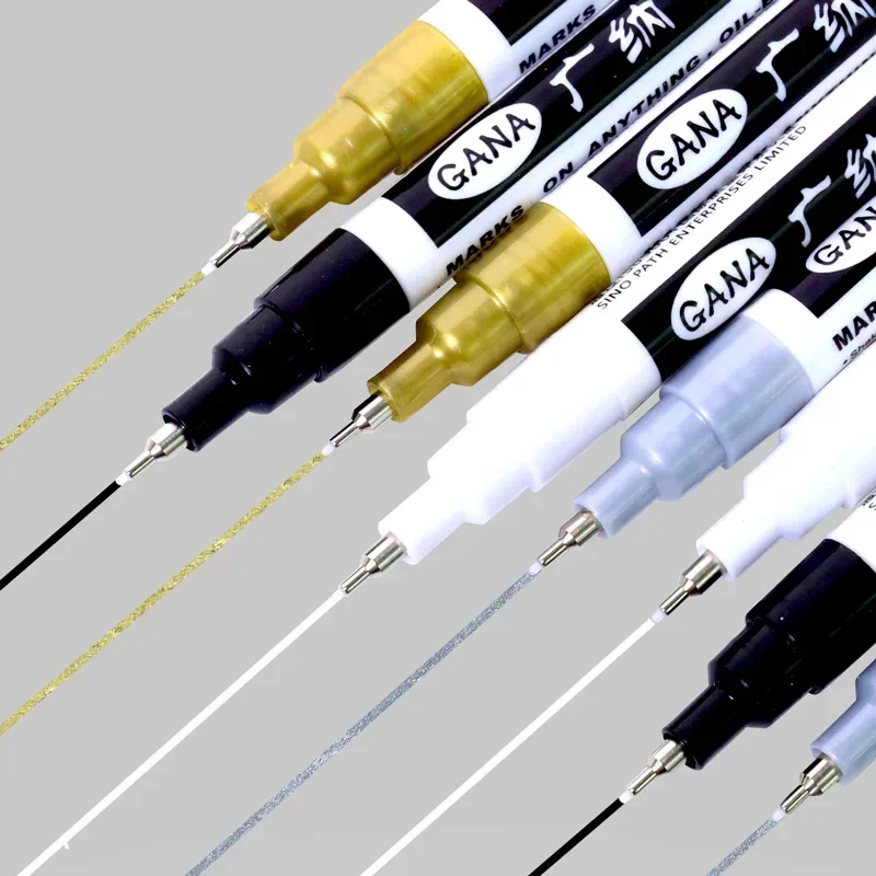 4本/セット 油性白黒永久ペイントマーカーペン 0.7mm  - Whiteboard Marker Set のレビューと価格