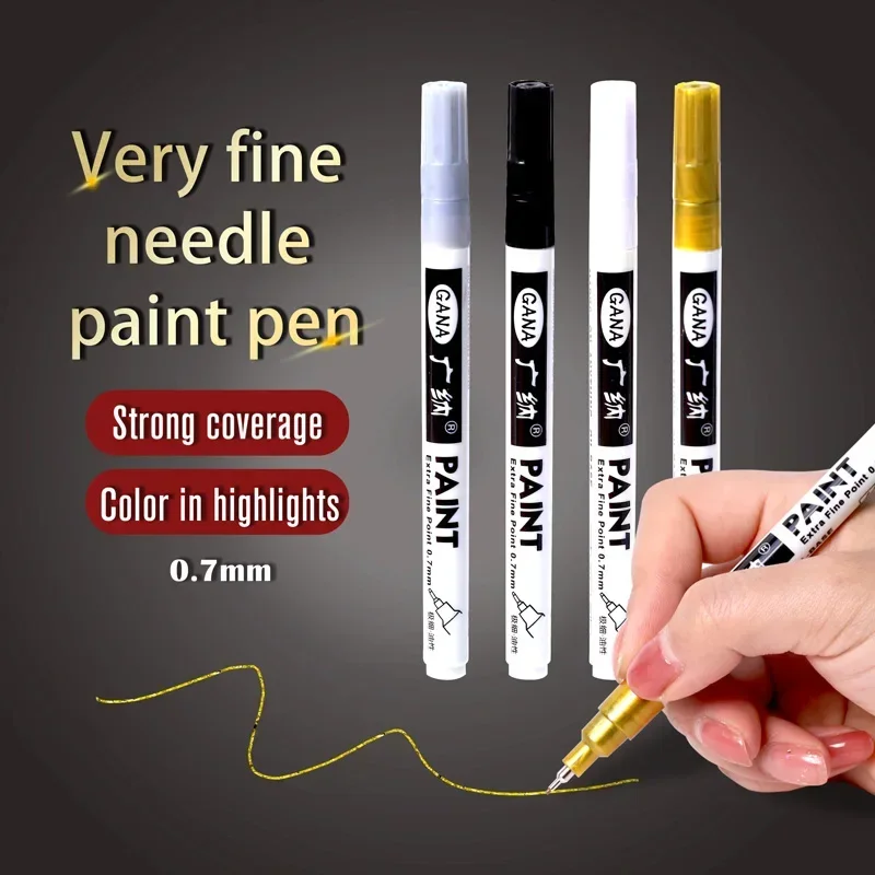 4本/セット 油性白黒永久ペイントマーカーペン 0.7mm  - Whiteboard Marker Set のレビューと価格