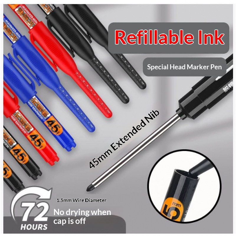 12/2本入り 45mm深穴マーカーペン ロングニブヘッド  - Whiteboard Marker Set のレビューと価格