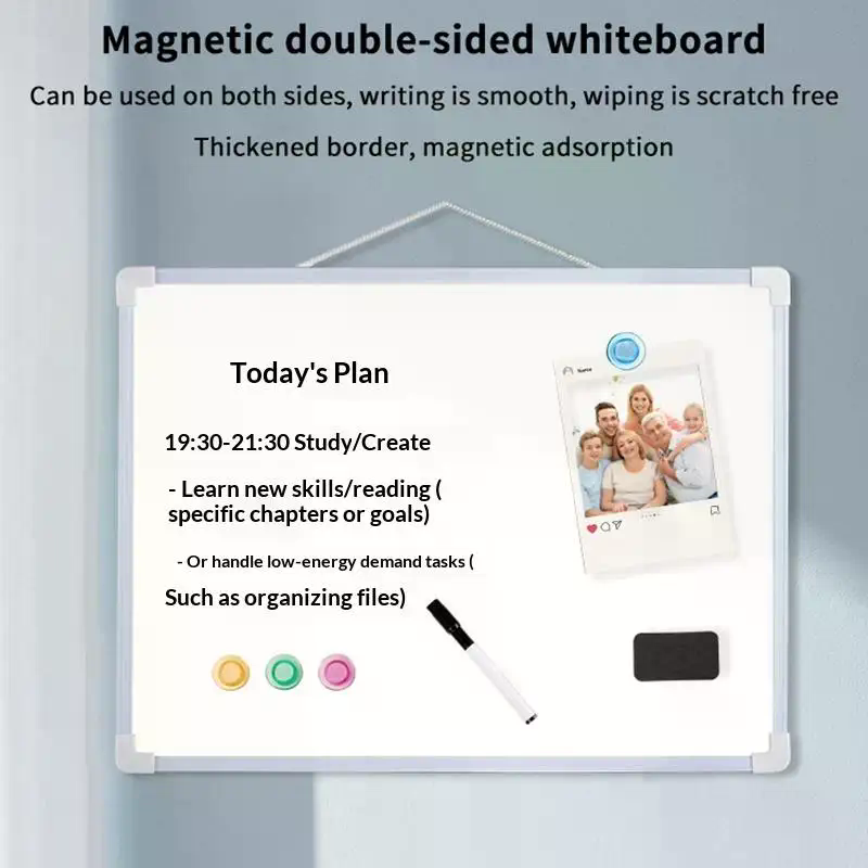 1セット16インチ×12インチ壁掛け式ホワイトボード小型両面 - Whiteboard Marker Set のレビューと価格