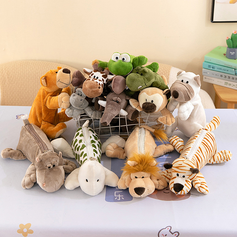 漫画動物象ライオンぬいぐるみペンケース子供のための学校シーズ - Lion Stationery & Office Supply(Kunshan)Co.Ltd のレビューと価格