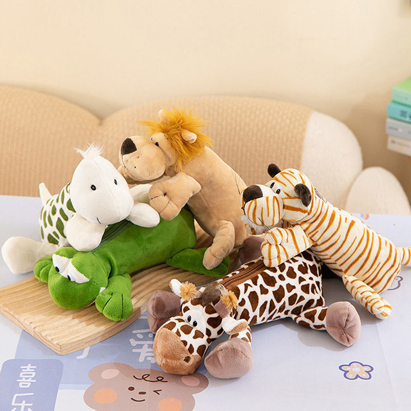 漫画動物象ライオンぬいぐるみペンケース子供のための学校シーズ - Lion Stationery & Office Supply(Kunshan)Co.Ltd のレビューと価格